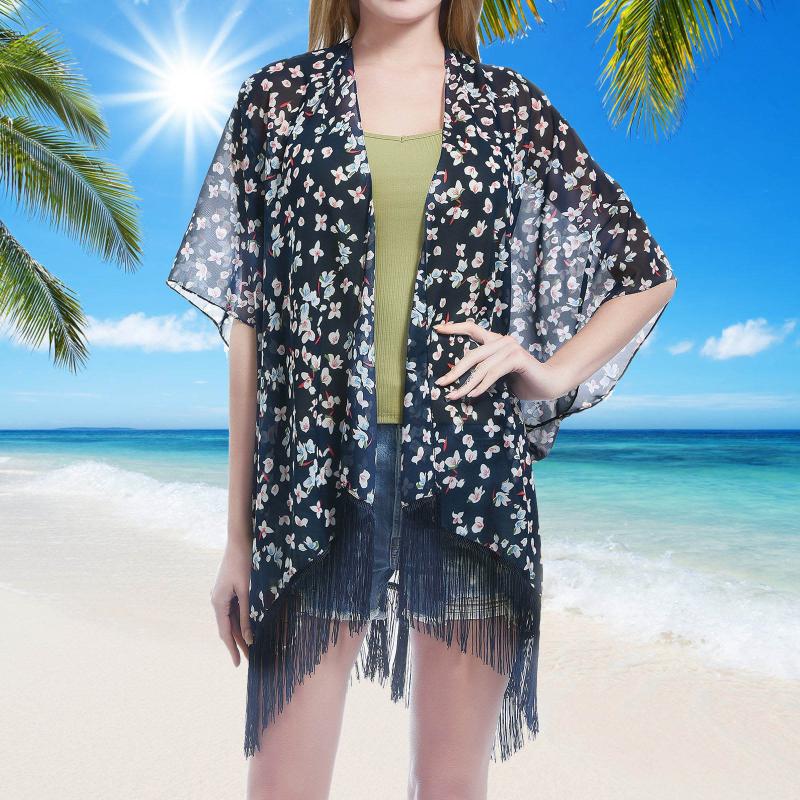 Women's Swimwear 2021 Casual Floral Print Chiffon Kaftan Beach Cover Up Cardigan Shawl Women Summer Aloha Tunic Shirt Female Ropa Mujer
Women's Swimwear 2021 Casual Floral Print Chiffon Kaftan Beach Cover Up Cardigan Shawl Women Summer Aloha Tunic Shirt Female Ropa Mujer