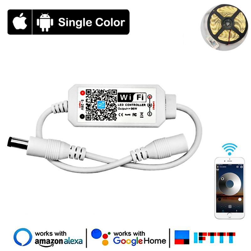 Single Color LED Strip Lights WiFi Controller Compatible With Android IOS Google Assistant Alexa Works For 3528 Light RGB Controllers
Single Color LED Strip Lights WiFi Controller Compatible With Android IOS Google Assistant Alexa Works For 3528 Light RGB Controllers