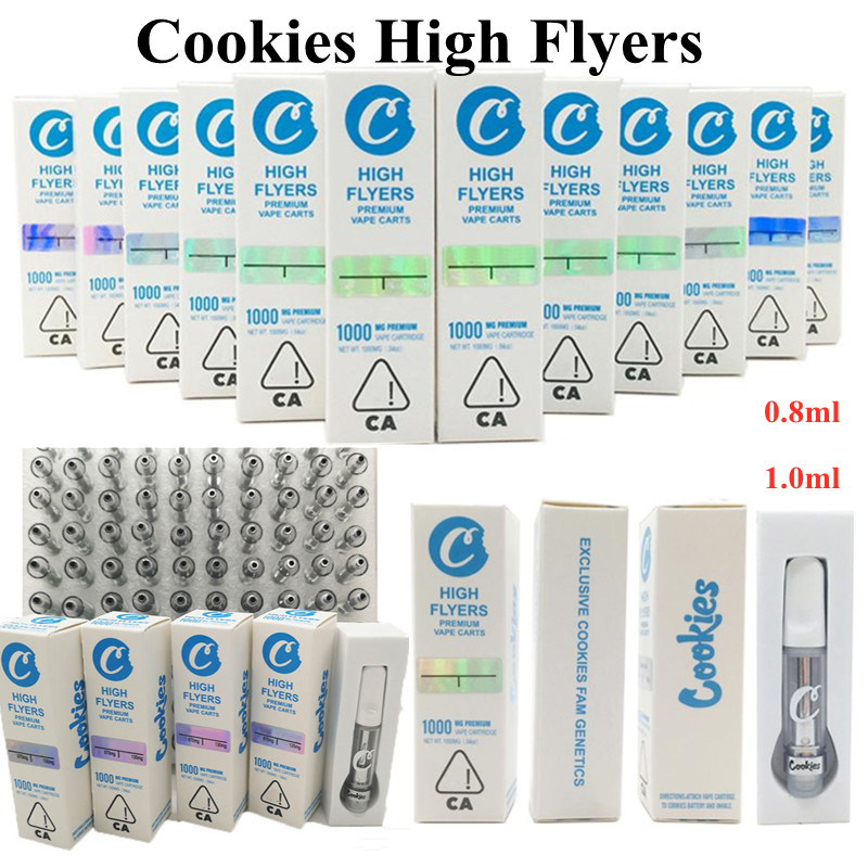 Cookies Carts Cookies High Flyers Vape Cartridges 0.8ml 1ml Empty Glass Ceramic Vape Pen 510 Thread Carts Packaging with Hologram Stickers
Cookies Carts Cookies High Flyers Vape Cartridges 0.8ml 1ml Empty Glass Ceramic Vape Pen 510 Thread Carts Packaging with Hologram Stickers