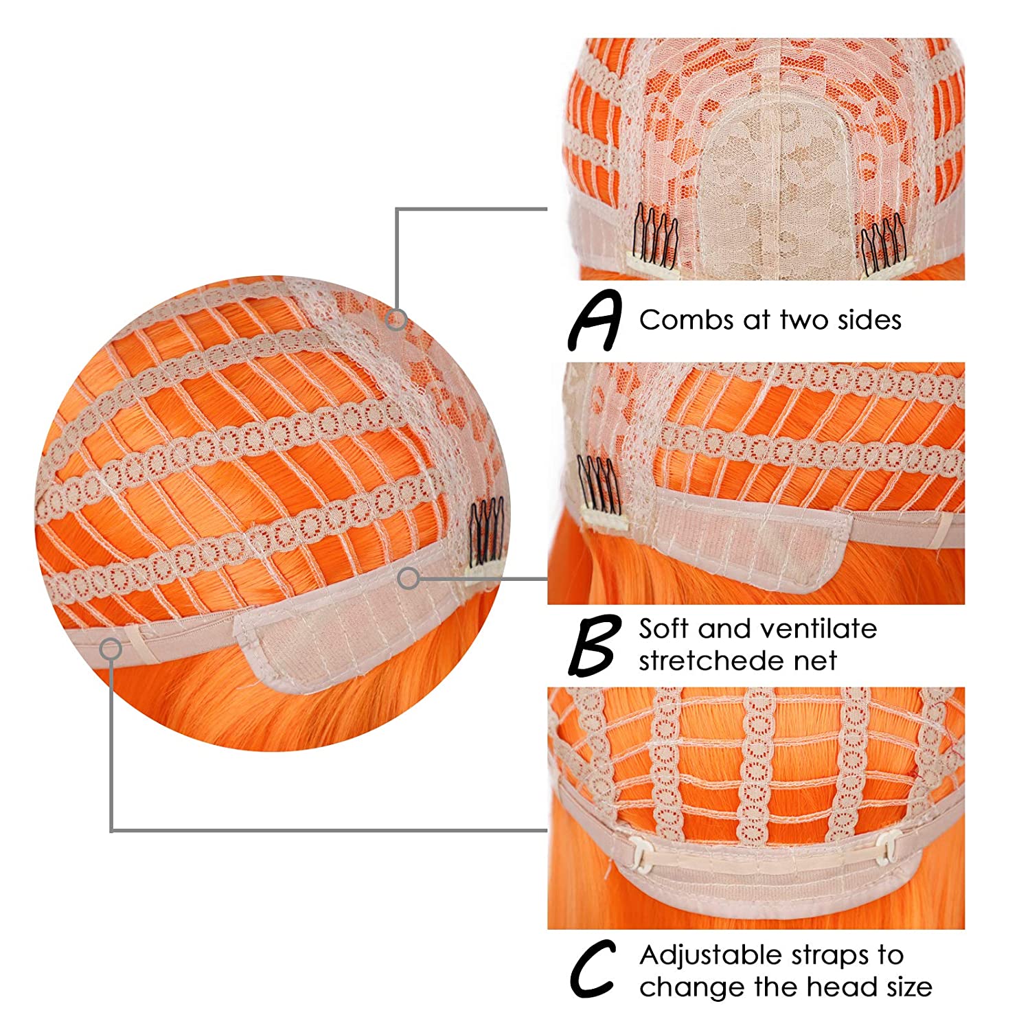 Woemns Short Hair Synthetic Straight Bob Cut Wig Middle Part Shoulder Length Fashion Wigs for Women Cosplay