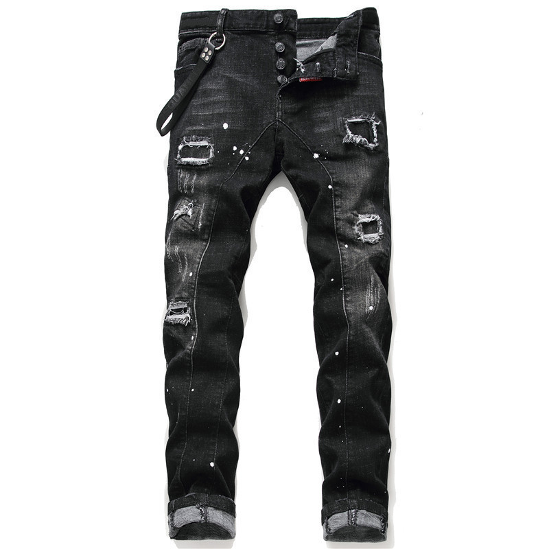 Mens Jeans jean Hip hop pants street trend Zipper chain decoration ripped Stretch Black Fashion Slim Fit Washed Motocycle Denim Panelled Trousers Christmas Plus gfr, 1058
Mens Jeans jean Hip hop pants street trend Zipper chain decoration ripped Stretch Black Fashion Slim Fit Washed Motocycle Denim Panelled Trousers Christmas Plus gfr, 1058