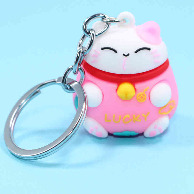 Key Rings China Fengfu Bag Zhaocai Cat Chain Creative Cartoon Pendant Small Gift Couple