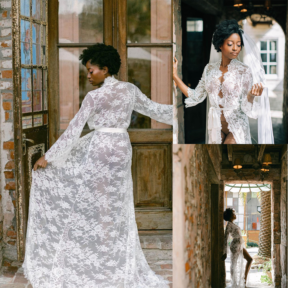 Elegant Mother's Dresses Maternity Robes Gowns for Photography Sheer Bathrobe Long Sleeve Fluffy Tulle Custom Made Photo Robe Dressing Gown