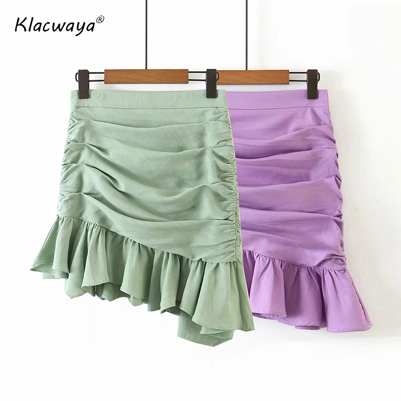 Women Fashion Print Ruched Asymmetrical Mini Skirts Casual Girls Elegant Streetwear Jupe Femme girls Chic Skirt 210521, Purple
Women Fashion Print Ruched Asymmetrical Mini Skirts Casual Girls Elegant Streetwear Jupe Femme girls Chic Skirt 210521, Purple