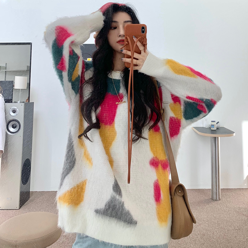 2 Colors 2021 Autumn Winter korean style Color Patchwork soft warm knitted sweaters womens Vintage sweater and pullovers (C9922), White;black
2 Colors 2021 Autumn Winter korean style Color Patchwork soft warm knitted sweaters womens Vintage sweater and pullovers (C9922), White;black
