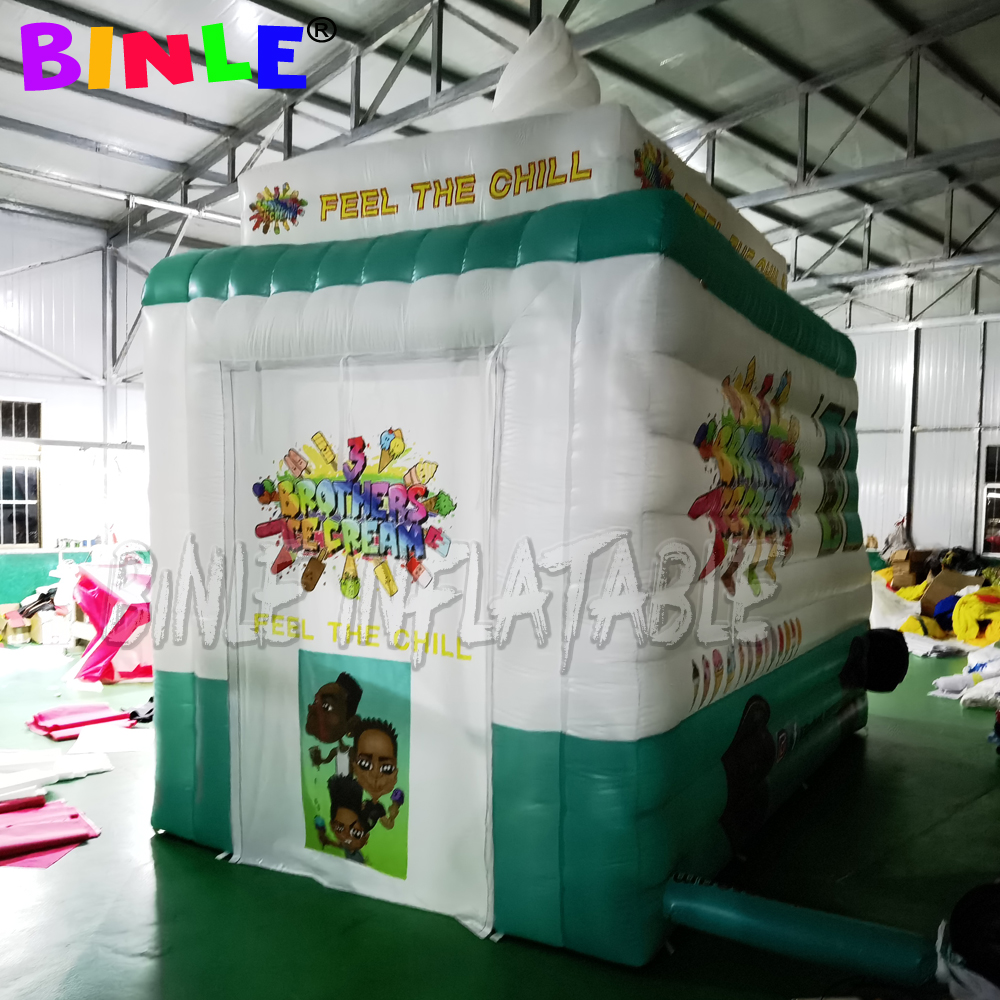 Customized mobile portable giant inflatable ice cream truck stand pop up car tent for advertising