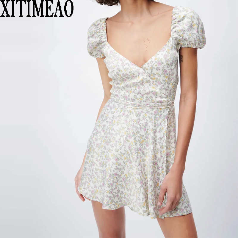 ZA Summer Short Sleeve Women V Neck Dress Floral Print es Ruffles Female Holiday Casual Mini XITIMEAO 210604, As picture
ZA Summer Short Sleeve Women V Neck Dress Floral Print es Ruffles Female Holiday Casual Mini XITIMEAO 210604, As picture