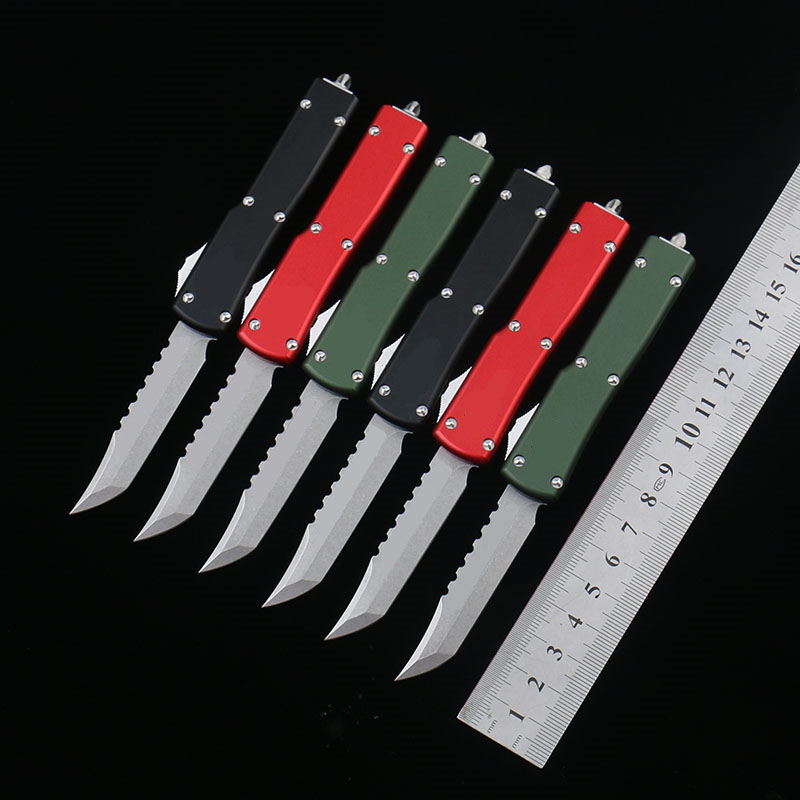 High quality three colors Mini UTX70 automatic knives D2 steel Blade 6061-T6 Aviation aluminum alloy handle Outdoor camping survival EDC too
High quality three colors Mini UTX70 automatic knives D2 steel Blade 6061-T6 Aviation aluminum alloy handle Outdoor camping survival EDC too