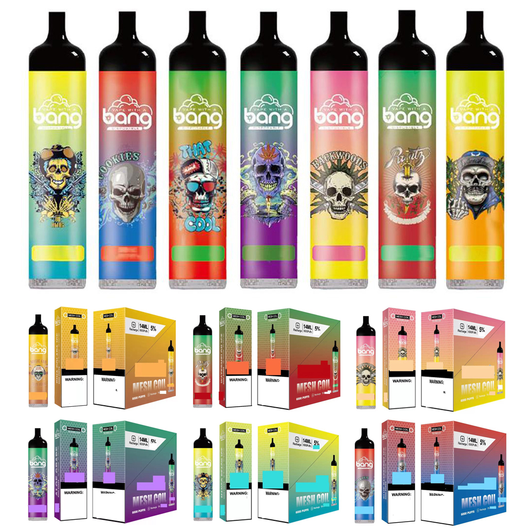 BANG XXL 6000 Puffs E Cigarettes Disposable Vape Pen 14ml Device 5% With MESH COIL 850mAh Rechargeable Battery 12 Colors Big Vaporizer
BANG XXL 6000 Puffs E Cigarettes Disposable Vape Pen 14ml Device 5% With MESH COIL 850mAh Rechargeable Battery 12 Colors Big Vaporizer