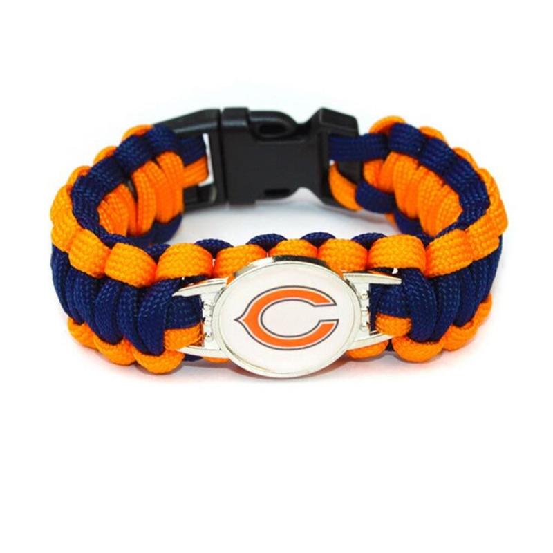 Charm Bracelets 10pcs/lot Football Sports Bracelet Chicago Charms Bears Leather Bangle Paracord Survival
Charm Bracelets 10pcs/lot Football Sports Bracelet Chicago Charms Bears Leather Bangle Paracord Survival