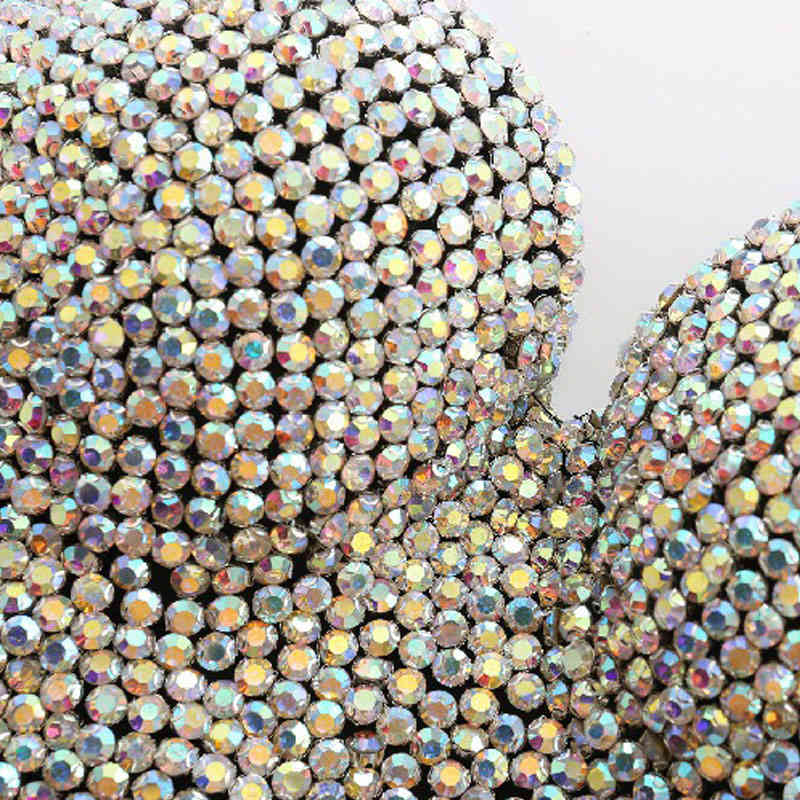 Sexy Rhinestone Crop Top Rave Festival Glitter Bustier Silver Tank Party Night Club Handmade Vest Diamond Bra 210421