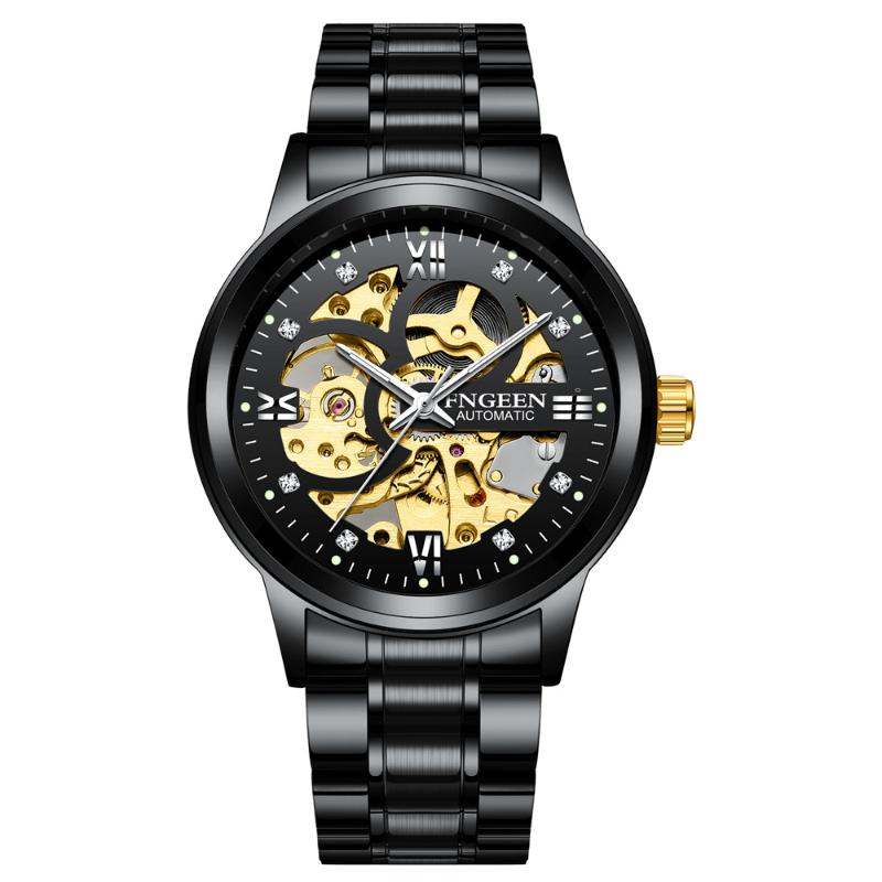 Wristwatches 2021 FNGEEN 6018 Men Automatic Mechanical Watch Casual Sport Stainless Steel Skeleton Crystal Dial Mens Clock, Gold
Wristwatches 2021 FNGEEN 6018 Men Automatic Mechanical Watch Casual Sport Stainless Steel Skeleton Crystal Dial Mens Clock, Gold