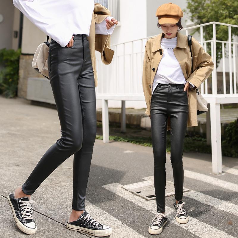 Women's Pants & Capris 2021 Autumn And Winter Leather Female Matte PU Leggings Wearing Elastic Tight Skinny Thin Frosted Feet, Black;white 
Women's Pants & Capris 2021 Autumn And Winter Leather Female Matte PU Leggings Wearing Elastic Tight Skinny Thin Frosted Feet, Black;white