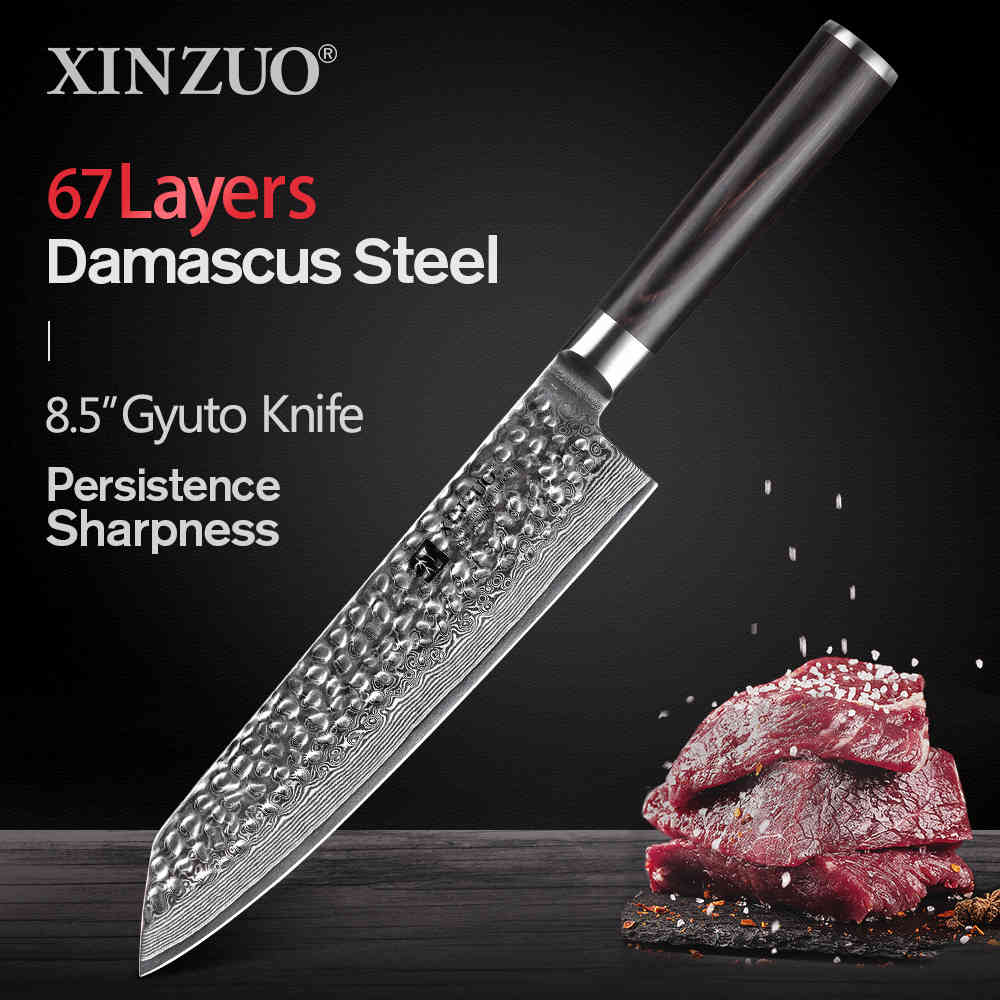 XINZUO 8.5" inch Kiritsuke Gyuto 67 Layers Damascus Steel Japanese VG10 Kitchen Knife Chef Cooking Knives Pakkawood Handle
XINZUO 8.5" inch Kiritsuke Gyuto 67 Layers Damascus Steel Japanese VG10 Kitchen Knife Chef Cooking Knives Pakkawood Handle