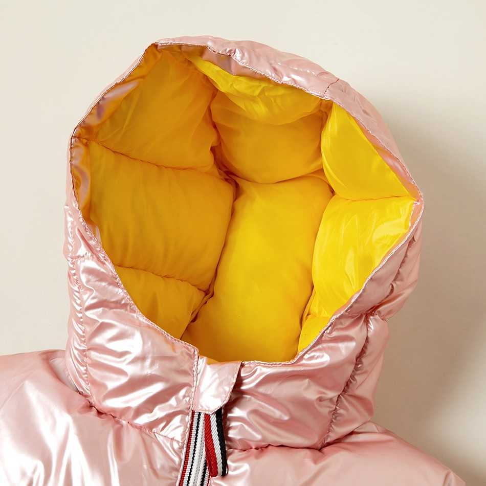 Winter KIds Unisex Stylish Reflected Zipper Hooded Down Coat for Kids Clothes 210528