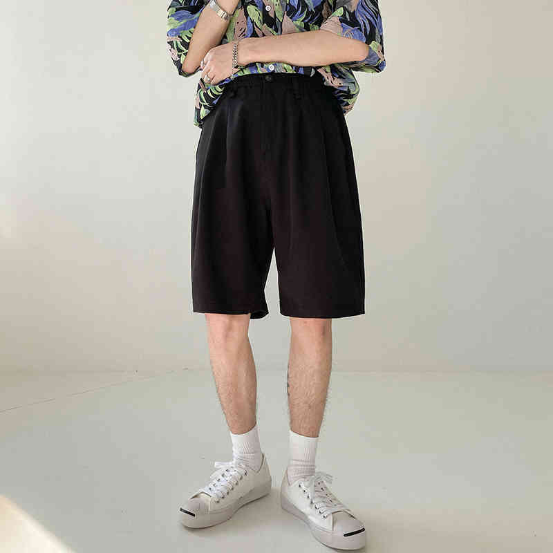 IEFB Casual Shorts Men's Loose Trendy Summer Lightweight Korean Trend Solid Color Straight Knee Length Pants 9Y6981 210524