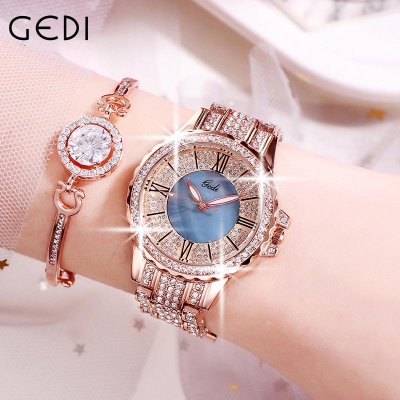 Wristwatches GEDI Luxury Full Rhinestone Women Quartz Watches Stainless Steel Band Roman Numbers Fashion Female Bracelet Watch Waterproof, Slivery;brown
Wristwatches GEDI Luxury Full Rhinestone Women Quartz Watches Stainless Steel Band Roman Numbers Fashion Female Bracelet Watch Waterproof, Slivery;brown