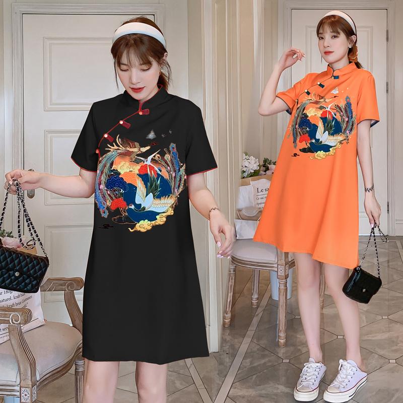 # Maternity Clothes Summer Short Sleeves Improve Cheongsam Easy Matching Loose Stylish Dress Pregnant Women Mom Dresses, White
# Maternity Clothes Summer Short Sleeves Improve Cheongsam Easy Matching Loose Stylish Dress Pregnant Women Mom Dresses, White