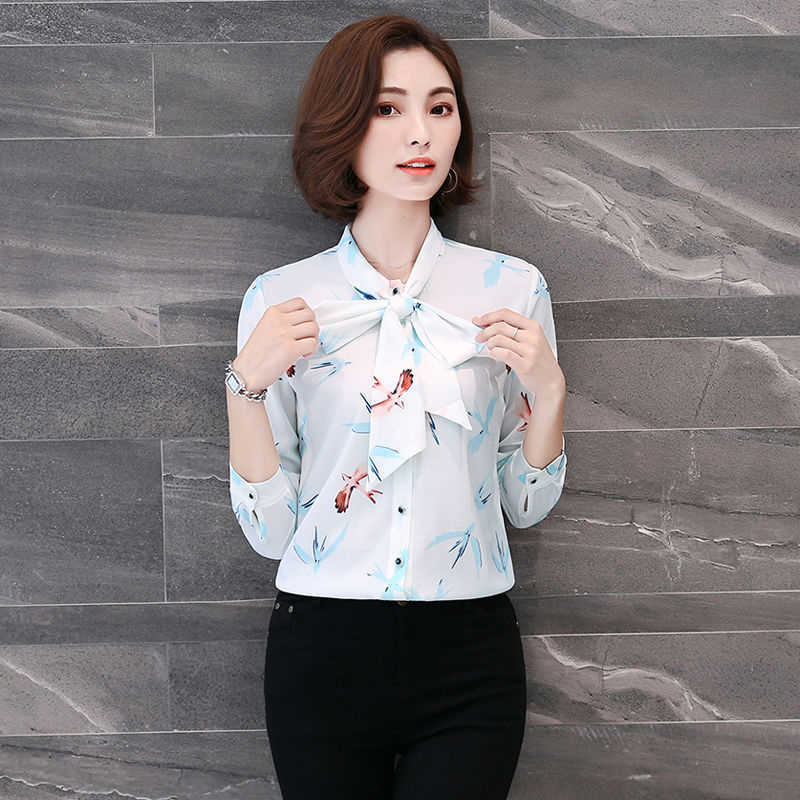 Chiffon Blouse Shirt's Autumn Basic Wear Floral Printed Elegant Lady Office Long Sleeve Bow Tie Top DF2609 210609, Beige
Chiffon Blouse Shirt's Autumn Basic Wear Floral Printed Elegant Lady Office Long Sleeve Bow Tie Top DF2609 210609, Beige