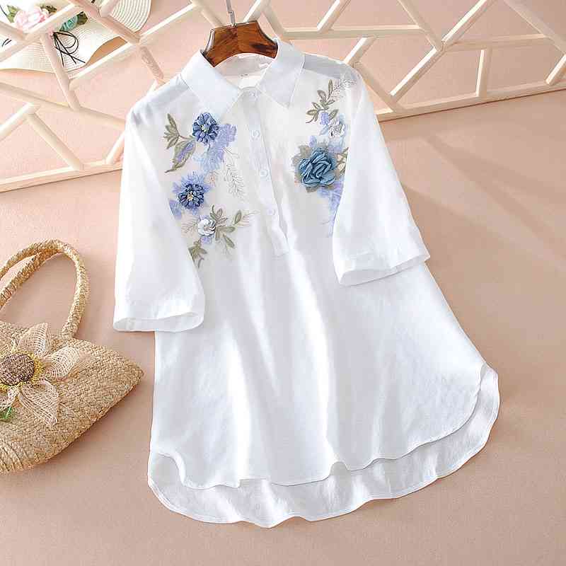VANOVICH Shirt Women's Summer Wild Casual Fashion Ladies Shirts Cotton and Linen Three Quarter Sleeve Sunscreen 210615
VANOVICH Shirt Women's Summer Wild Casual Fashion Ladies Shirts Cotton and Linen Three Quarter Sleeve Sunscreen 210615
