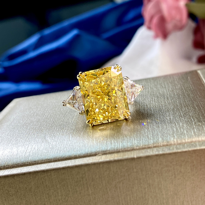 Choucong Brand 100% 925 Sterling Silver Luxury 13*16mm Topaz High Carbon Diamond Moissanite Bridal Rings Sparkling Eternity Women Wedding Party Fine J