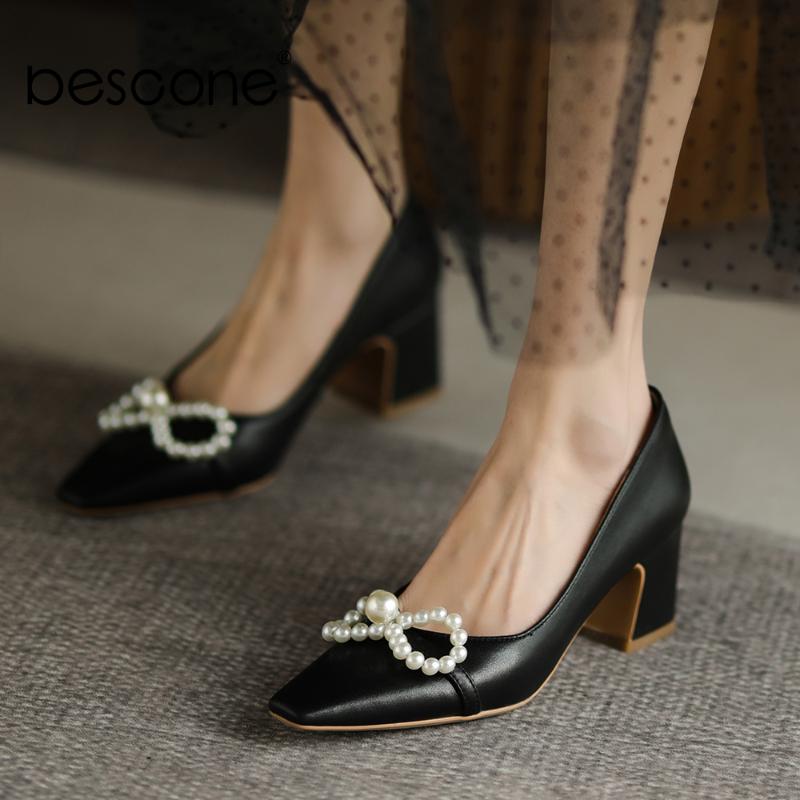 Elegant Pumps Women Square Heel String Bead Toe Slip-On Ladies Spring/Autumn Dress High Heels Shoes BO946, Black
Elegant Pumps Women Square Heel String Bead Toe Slip-On Ladies Spring/Autumn Dress High Heels Shoes BO946, Black