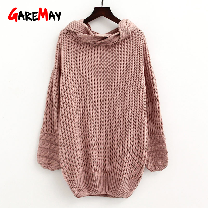 Women Pulovers Long Sleeve Womens Jumpers Slim Knitted Sweater Turtleneck Winter Pink Woman s Femme 210428