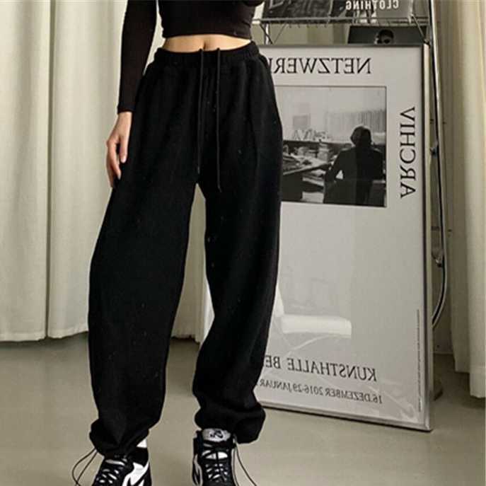 Black Jogging Sweatpants Women for pants Baggy Sports Pants Gray Jogger High Waist Sweat Casual Trousers For Female 211006 Z260314