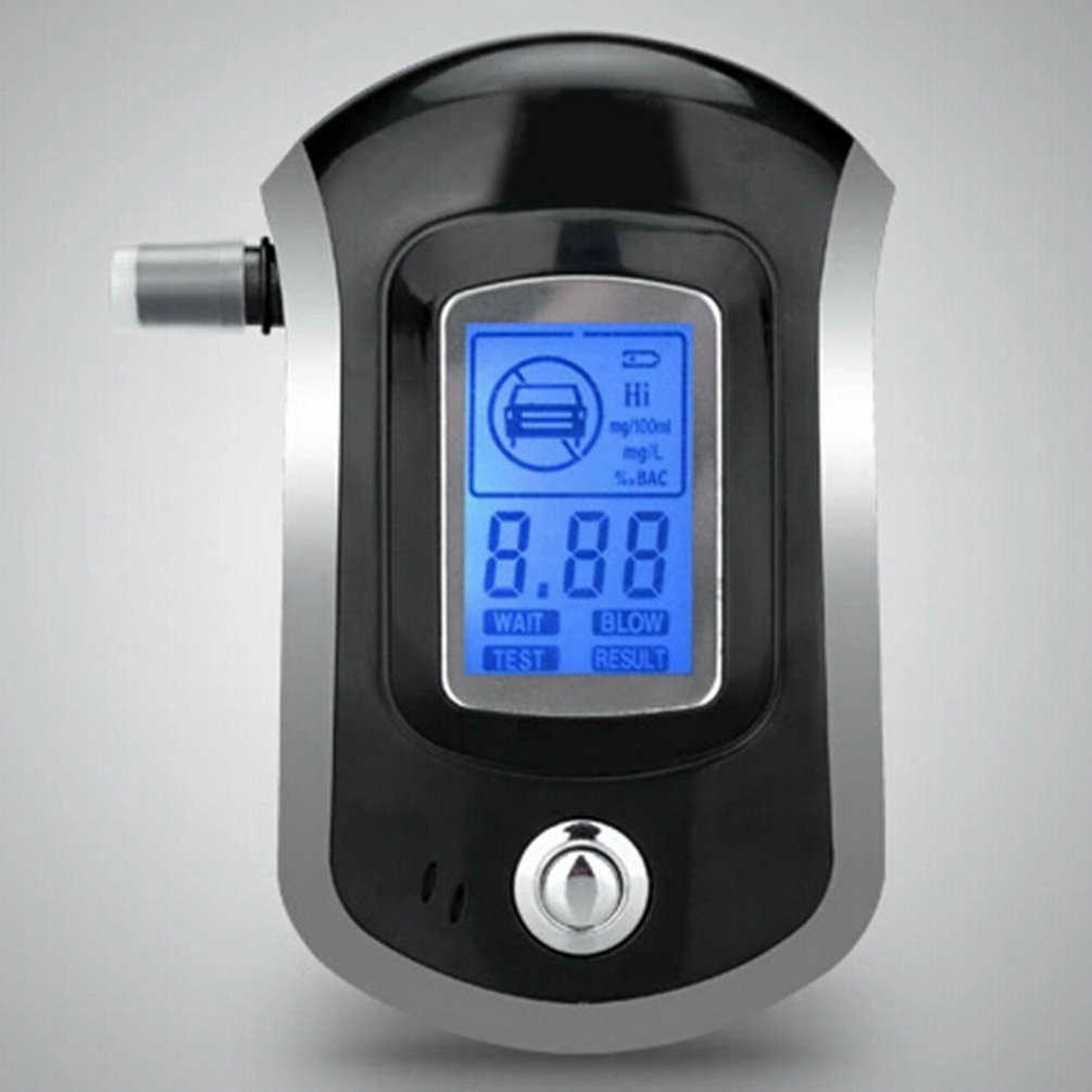 Professional Digital Breath Tester Breathalyzer Lcd Dispaly with 5 Mouthpieces for Police Alcohol Parking Breathalyser Car