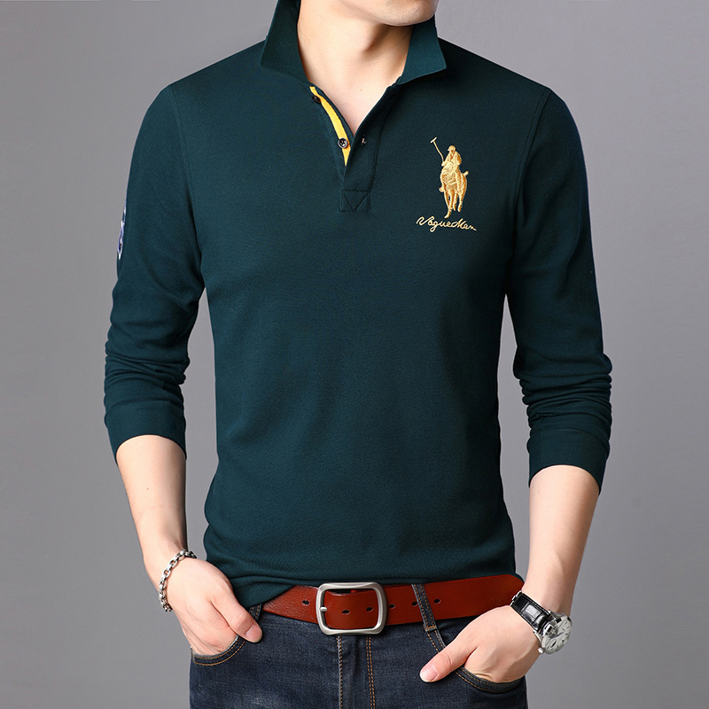 men's t shirts cotton t- long sleeve korean version trend embroidery spring and autumn polo handsome casual bottomed shirt, White;black
men's t shirts cotton t- long sleeve korean version trend embroidery spring and autumn polo handsome casual bottomed shirt, White;black
