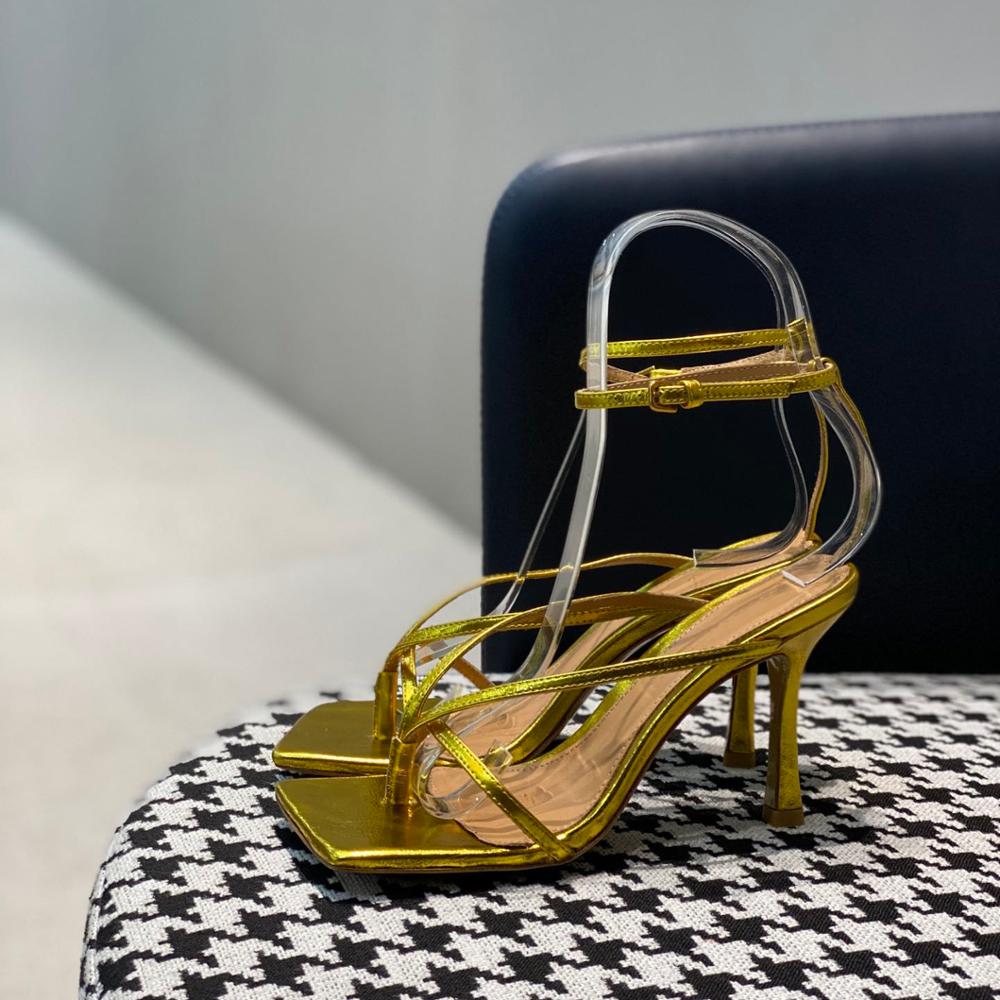 Prowow Summer Sandals Narrow Band Square Toe Women Sandals Sexy High Heels Hot Shoes Women Ankle Strap Designer Sandals Women