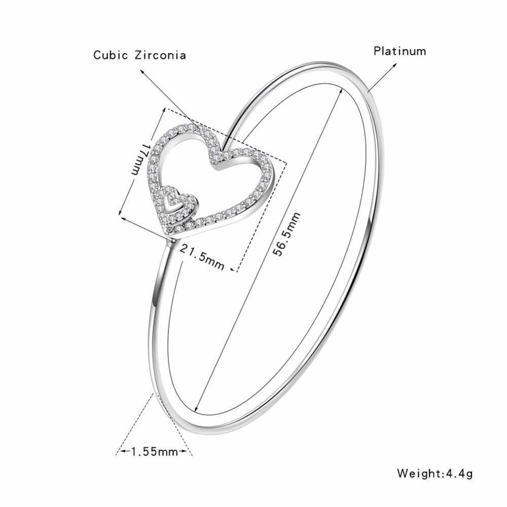 Trendy Bangles for Women Heart Shaped Love Crystal Jewelry Girl Simple Fashion Party Bracelet Wedding Valentine's Gift Q0719
Trendy Bangles for Women Heart Shaped Love Crystal Jewelry Girl Simple Fashion Party Bracelet Wedding Valentine's Gift Q0719