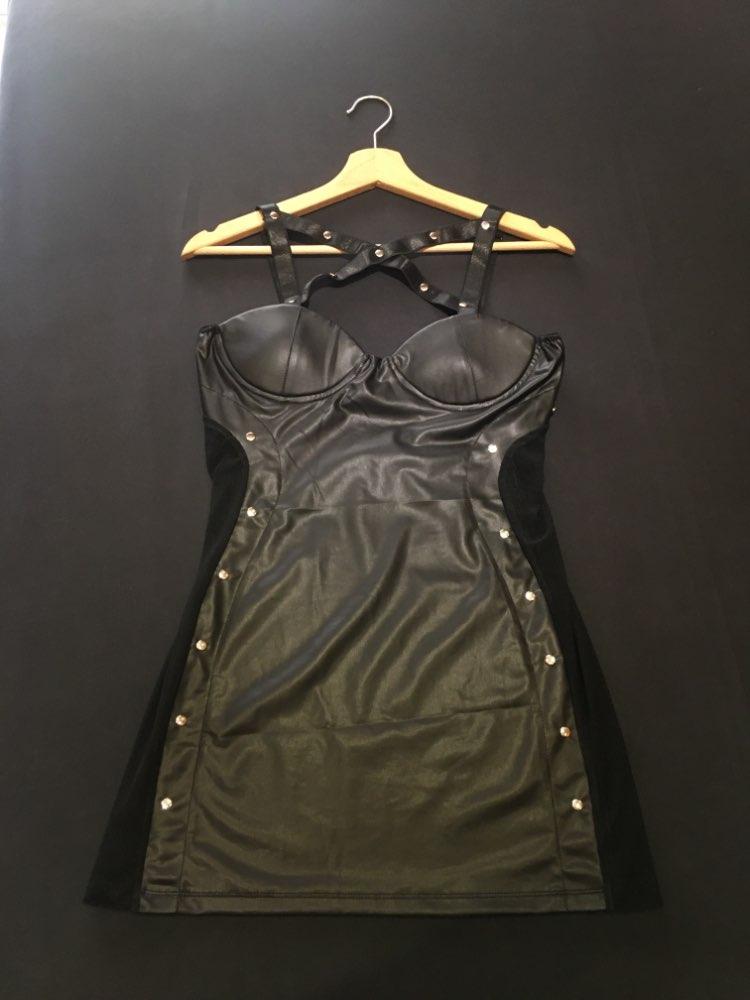 High Quality Sexy Faux Leather Stripper Wear Black Latex Cat Costume Erotic Catsuit Pvc Beyonce Dress Sex Suit Casual Dresses