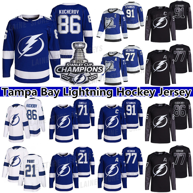 Tampa Bay Lightning Jersey 2021 Stanley Cup Champions 86 Nikita Kucherov 77 Victor Hedman 21 Brayden Point 71 Anthony Cirelli 91 Steven Stamkos hockey jerseys, Blue
Tampa Bay Lightning Jersey 2021 Stanley Cup Champions 86 Nikita Kucherov 77 Victor Hedman 21 Brayden Point 71 Anthony Cirelli 91 Steven Stamkos hockey jerseys, Blue