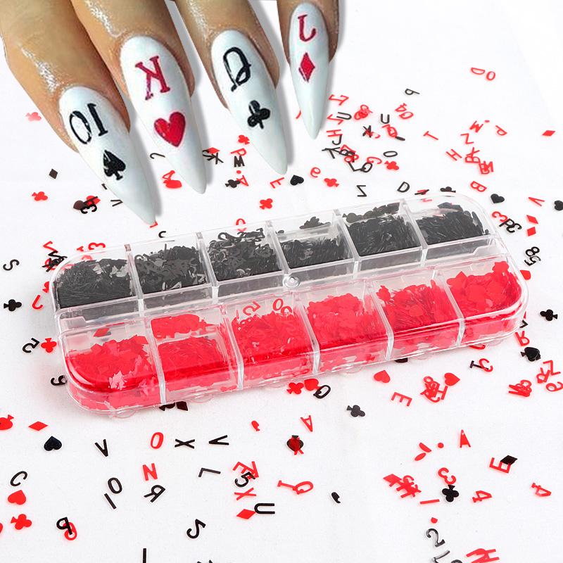 Nail Art Decorations Poker Design Glitter Flakes Love Heart Sequins Nails Decoration French Manicure Play Cards Red Black Accessories
Nail Art Decorations Poker Design Glitter Flakes Love Heart Sequins Nails Decoration French Manicure Play Cards Red Black Accessories