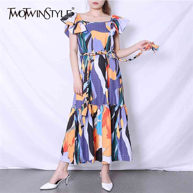 Elegant Print Dresses Female O Neck Sleeveless Patchwork Ruffle High Waist Lace Up Hit Color Summer Dress Women 210520, As picture
Elegant Print Dresses Female O Neck Sleeveless Patchwork Ruffle High Waist Lace Up Hit Color Summer Dress Women 210520, As picture