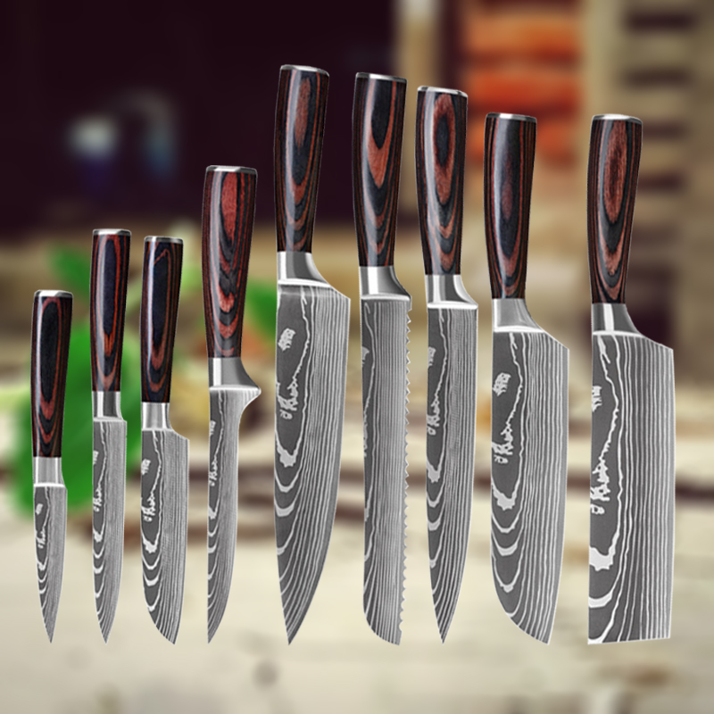 3/4/5/6/8/9Psc/set Stainess Stee Damascus Pattern Chef Knives Set Kitchen Knife Set Butcher Boning Knife Vegetabe Knives
3/4/5/6/8/9Psc/set Stainess Stee Damascus Pattern Chef Knives Set Kitchen Knife Set Butcher Boning Knife Vegetabe Knives