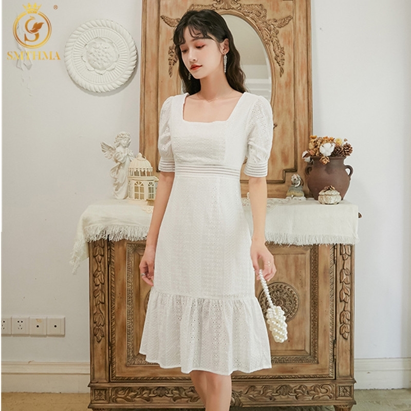 Vintage Elegant Lace Hollow Out Summer Dress Fashion Slim Robe Sweet Puff Sleeves Square Neck White Dresses Vestidos 210520, Photo color
Vintage Elegant Lace Hollow Out Summer Dress Fashion Slim Robe Sweet Puff Sleeves Square Neck White Dresses Vestidos 210520, Photo color