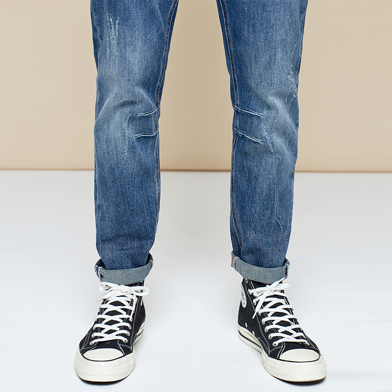 KUEGOU Men's jeans Pencil pants men's slim South Korean style fashion Elastic jeans men's trousers blue size KK-2983 210524