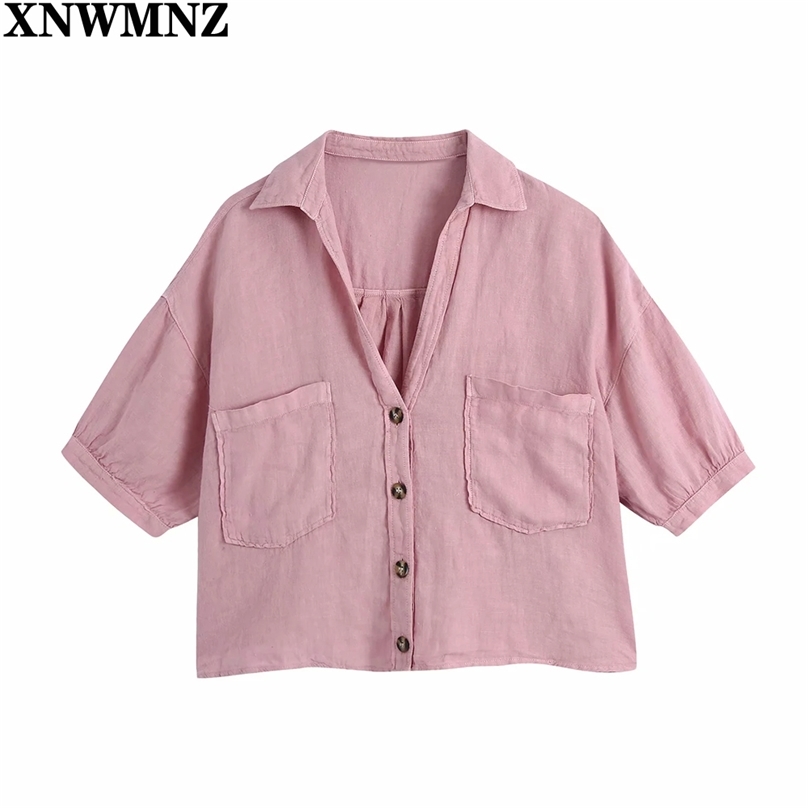 Women Green Pink Fashion With Pockets Loose Cropped Linen Blouses Vintage Short Sleeve Button-up Female Shirts Chic Tops 210520, Mint
Women Green Pink Fashion With Pockets Loose Cropped Linen Blouses Vintage Short Sleeve Button-up Female Shirts Chic Tops 210520, Mint