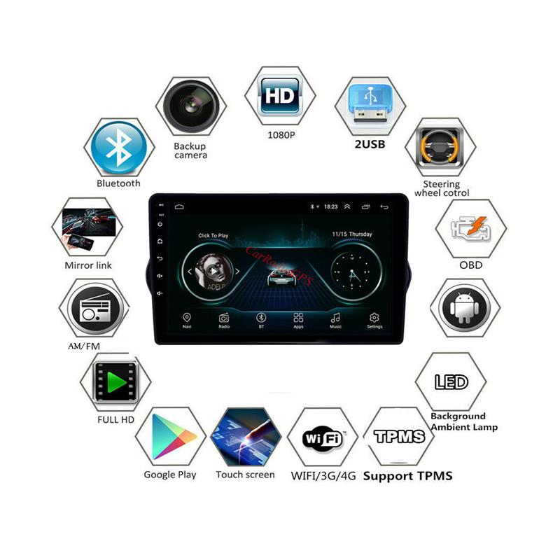 Car Dvd Gps Navigation Stereo Player for 2015-2018 Fiat EGEA Android Touch Screen Radio support Carplay OBD2 Mirror Link Steering Wheel Control