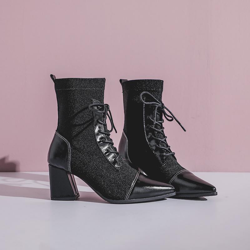 Boots 2021 Autumn Black Shoes Women Fashion Brand Patchwork Chunky Heel Cross-tied Female Botas Mujer
Boots 2021 Autumn Black Shoes Women Fashion Brand Patchwork Chunky Heel Cross-tied Female Botas Mujer