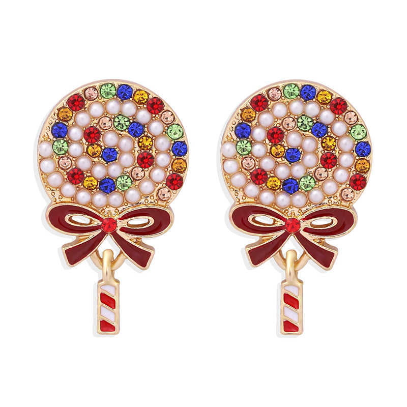 Christmas Sweet Designer Stud Earrings Personalized HandMade Alloy Lollipop Pearl Diamond winding Earring Party Holiday Childlike Candy Ear Jewelry Gifts
Christmas Sweet Designer Stud Earrings Personalized HandMade Alloy Lollipop Pearl Diamond winding Earring Party Holiday Childlike Candy Ear Jewelry Gifts