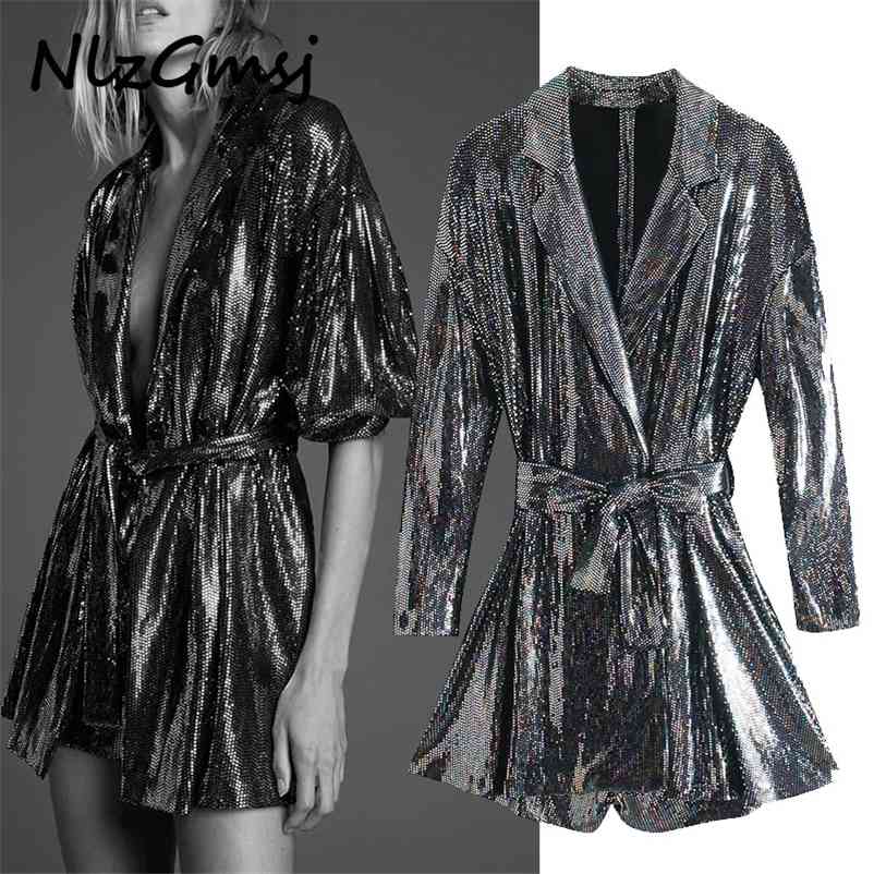Sequin Black Jumpsuit Women Playsuit Sparkly Belt Puff Long Sleeve Short Ladies Sexy Party 210628, As picture
Sequin Black Jumpsuit Women Playsuit Sparkly Belt Puff Long Sleeve Short Ladies Sexy Party 210628, As picture
