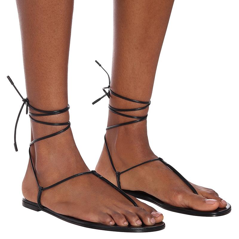 Sandals 2021 Summer Flats Black Genuine Leather Fashion Flat Flip-flop Ankle Strap Large Size 34-46 Beach Sandalias Shoes Woman
Sandals 2021 Summer Flats Black Genuine Leather Fashion Flat Flip-flop Ankle Strap Large Size 34-46 Beach Sandalias Shoes Woman