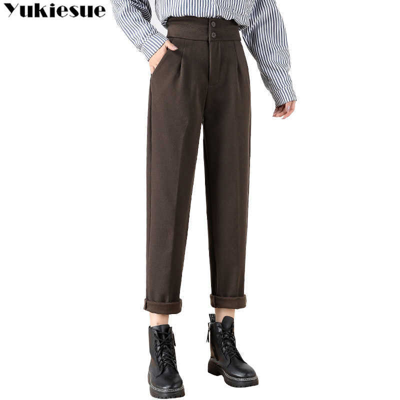 Woolen Pants Women' Harem Pencil Autumn Spring High Waisted Casual Suit Office Lady Women Trousers Plus size 210608, Black
Woolen Pants Women' Harem Pencil Autumn Spring High Waisted Casual Suit Office Lady Women Trousers Plus size 210608, Black