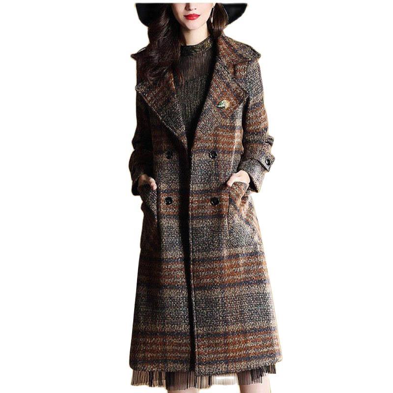 Women's Wool & Blends Women Coat Autumn Winter 2021 Fashion Plaid Slim Long Woolen Outerwear Tops Overcoat Female Casual Coats Jacket, Photo color
Women's Wool & Blends Women Coat Autumn Winter 2021 Fashion Plaid Slim Long Woolen Outerwear Tops Overcoat Female Casual Coats Jacket, Photo color