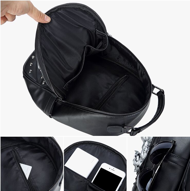 3D Embossed rose Skull Backpack bags for Men women unique Bag rivet whimsical Cool Rock Laptop Schoolbag travel computer bag