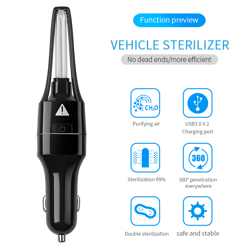 Mini 12V Air Purifier Fresh Anion Smart Illumination Car Vehicle ozone meter Cleaner for Home Office Gift