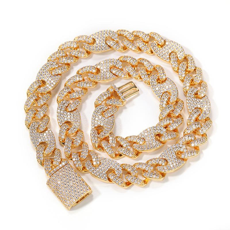 Chains Hip Hop Micro Paved CZ Stone Bling Iced Out Solid Coffee Bean Cuban Link Chain Necklace For Men Rapper Jewelry Drop
Chains Hip Hop Micro Paved CZ Stone Bling Iced Out Solid Coffee Bean Cuban Link Chain Necklace For Men Rapper Jewelry Drop